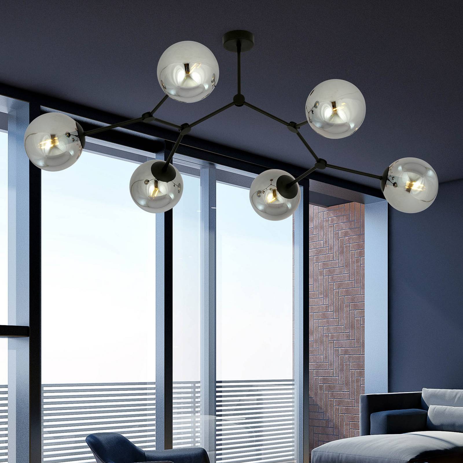 Deckenlampe Space EMIBIG LIGHTING, dimmbar, schwarz, für Wohn- / Esszimmer, Metall, Modern, Deckenlampe