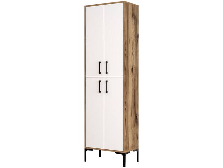 Schrank Yemek Walnuss melaminbeschichtetes Holz B 60 H 200 cm - Material: Melaminbeschichteter Holzwerkstoff - Schrank