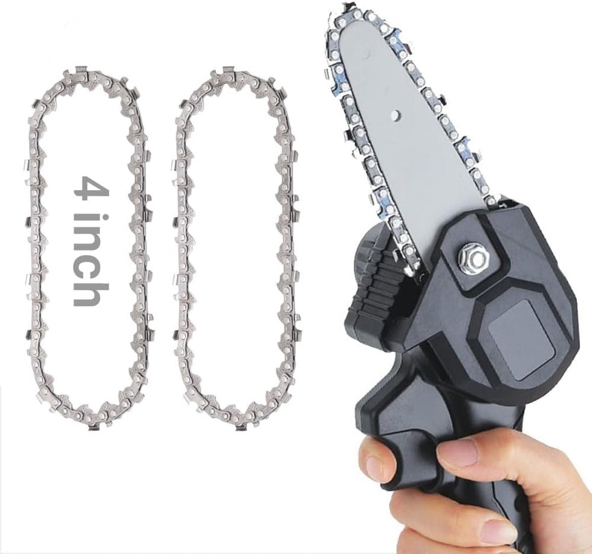 Set van 2 vervangende gelegeerde stalen kettingen voor een 4 inch mini kettingzaag