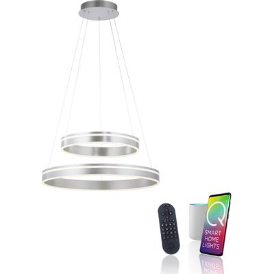 LED Pendelleuchte "Q-VITO", silber (stahlfarben), 1, Ø 59cm, 1 Stk., NEUHAUS Q SMART HOME LIGHTS, Leuchten, LED Pendelleuchte
