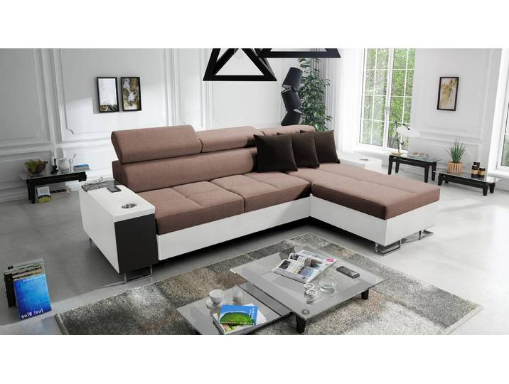 Kaiser Möbel Ecksofa Bequemes mit Schlaffunktion MORENA I MINI Doppelfarbe