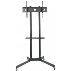 Techly ICA-TR6 TV-Rollwagen (60 kg, 30" - 65"), TV Ständer, Schwarz