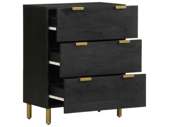 YUTAASU Sideboard Schwarz 60x33x75 cm Holzwerkstoff