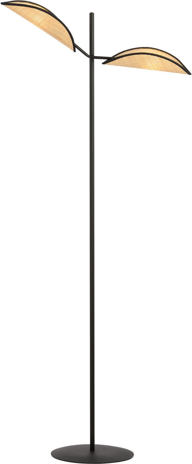 Emibig Vloerlamp VENE LP2, 2x E14, 40W, zwart/rotan