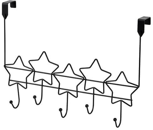 Showerdrape Stars Black Over Door Hooks