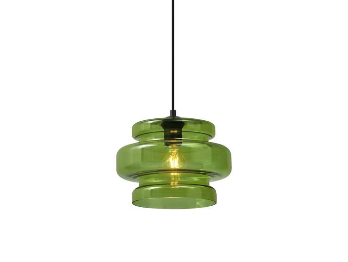 Suspension rétro noire avec verre vert - Denise