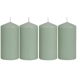 WellHome - Set mit 4 mintfarbenen Wachskerzen, Ø 5 x 10 cm, Brenndauer 25 Stunden