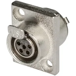 HICON Mini-XLR, 5-pol , Metall-, Löttechnik-Einbaubuchse, vergoldete(r) Kontakt(e), speziell, nickelfarben