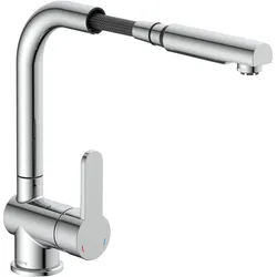 Schütte, Küchenarmatur, Wasserhahn Küche LONDON Spültischarmatur Niederdruck Chrom Ausziehbar Schwenkbar 79719