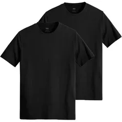 LEVIS Levi's Herren T-Shirts, 2er Pack - Slim 2Pk Crewneck, Rundhals, Slim Fit, Baumwolle, Größe L in Schwarz Schwarz