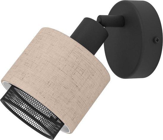 Eglo Wandlamp Wandspot Textiel Naturel Zwart Hoogte: 11 cm