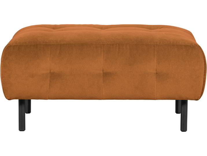 Hocker WOOOD Lloyd mit Loma-Velvetbezug mit Metallgestell, B 90 x T 90 x H 45 cm , braun (zimt), B:90cm H:45cm T:90cm, Hocker, Hocker, Maximale Verschleissfestigkeit, Pfleiglicht, einfach zu montieren