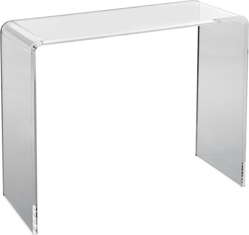 U-Form Beistelltisch - Transparenter Acryltisch - 964 x 381 x 740 mm - Couchtisch für Getränke, Essen, Snacks - Wohnzimmer, Schlafzimmer, Arbeitszimmer