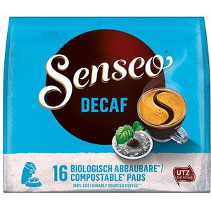 Senseo Kaffeepads Decaf, entkoffeiniert, mittlere Röstung, Arabica & Robusta, 16 Pads, 16 Stück