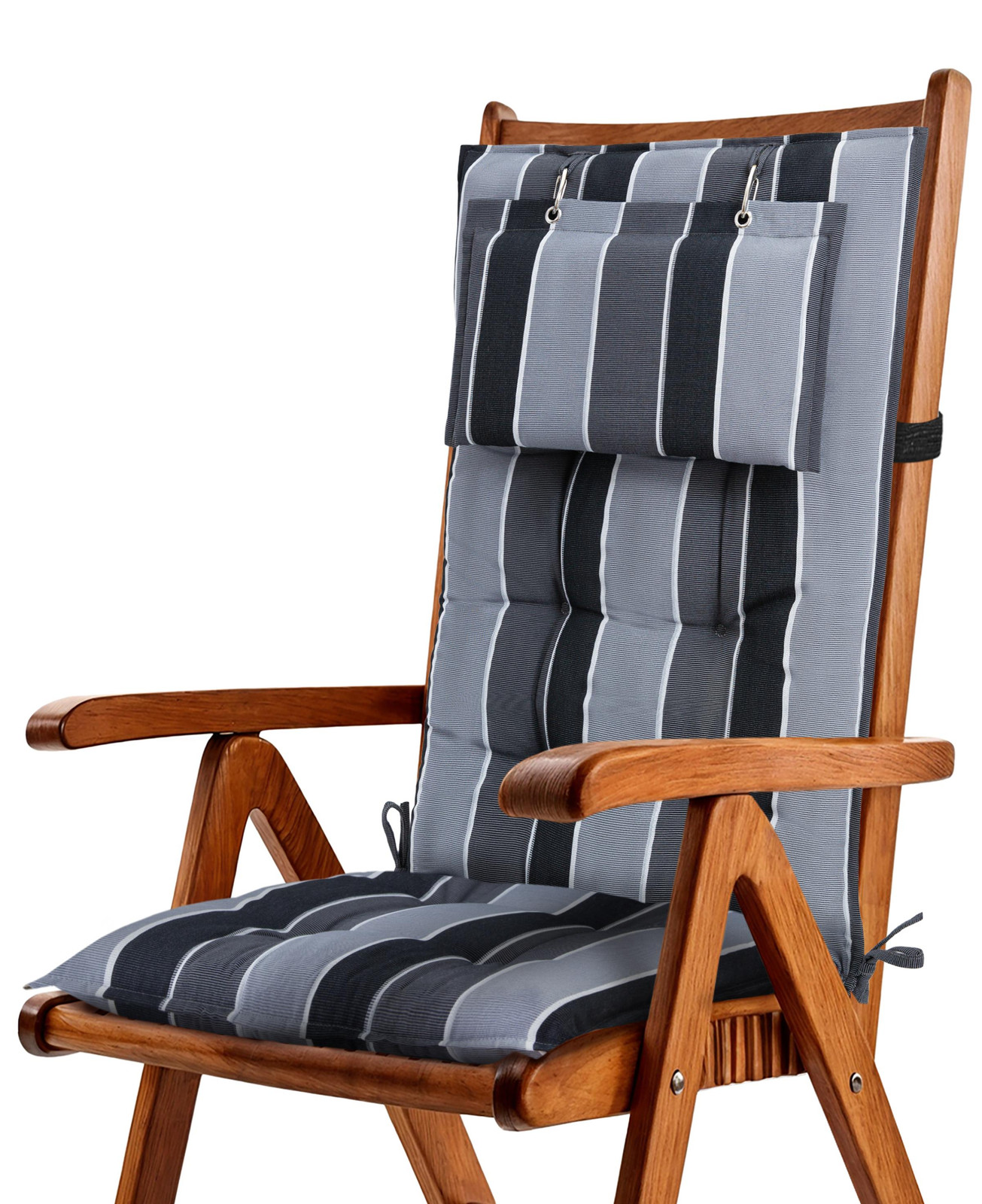 Beautissu Premium rugleuningkussen met hoofdkussen Sun Sun-HL, antraciet, 120 x 50 cm