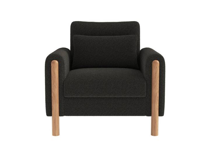 Okwish Relaxsessel 87/83/88,5 cm dunkelgrau aus Lammfell-Optik mit dickem Sitzkissen, Dunkelgrau, 83x88.5x87 cm, Wohnzimmer, Sessel, Relaxsessel