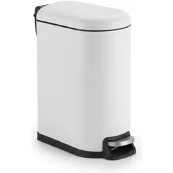Relaxdays Mülleimer 10 Liter, Abfalleimer, Weiss
