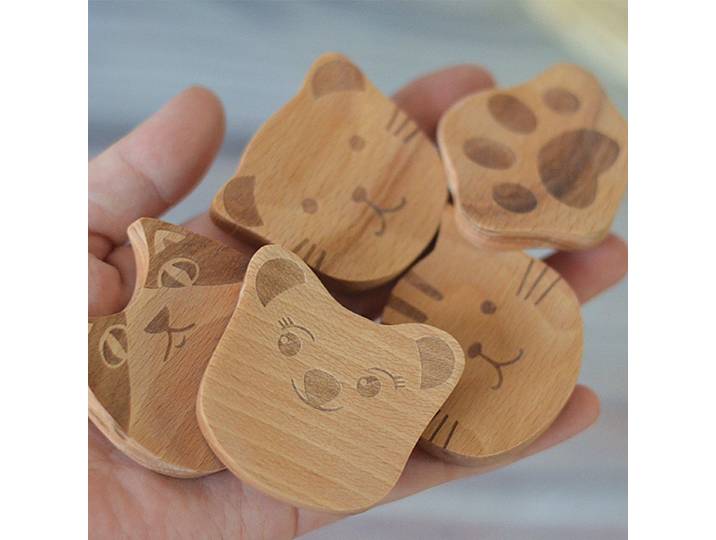 Baguettes en bois, 100 pièces, assistance en bois de hêtre, chat, dessin animé T1, hôtel, assistance britannique