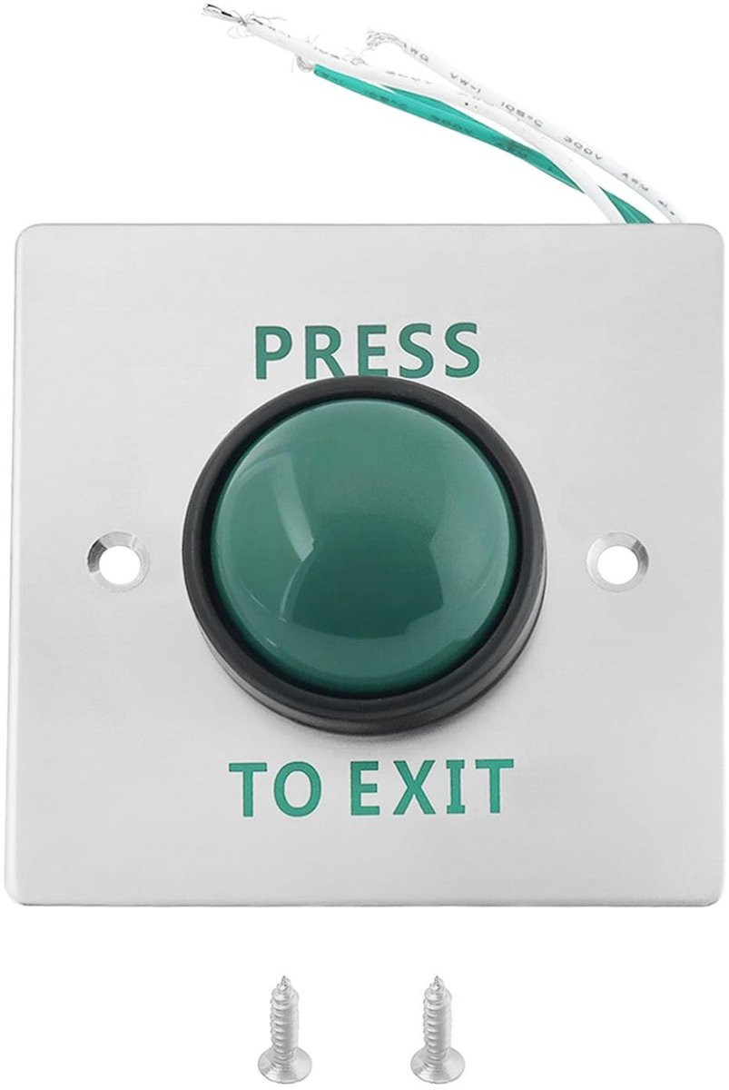 Dailygoods Push to Exit knop schakelaar van roestvrij staal