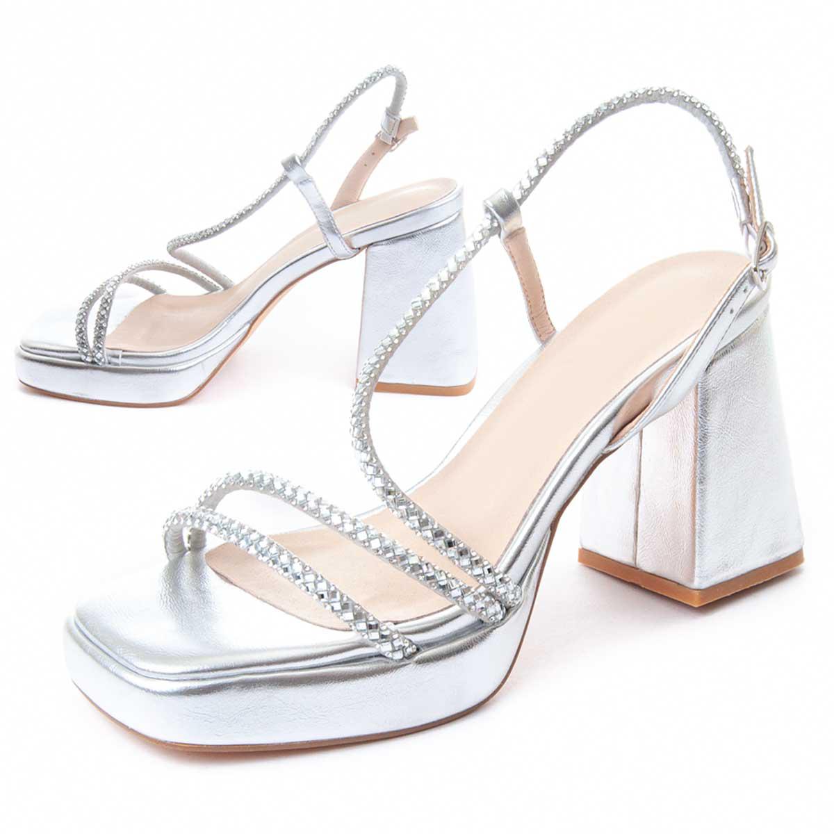 Montevita Fessel-Sandale Festsand5 in Silber