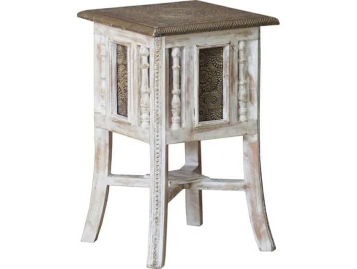 Orientalischer Beistelltisch mit Messing Dekoration, rund, Modell 1