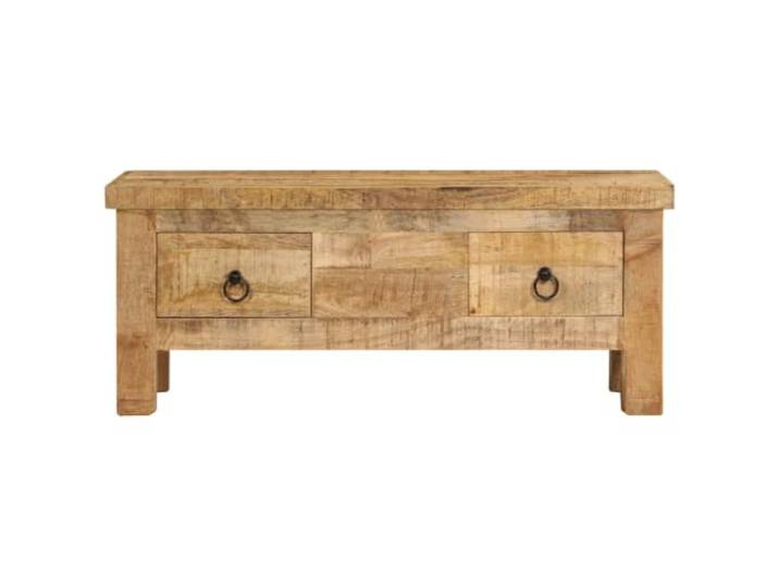 HKLGBVCR Couchtisch aus massivem Mangoholz mit 2 Schubladen, Stil