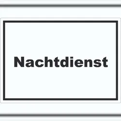 HB-Druck Nachtdienst Aufkleber mit Text Nachtschalter waagerecht A3 (297x420mm)