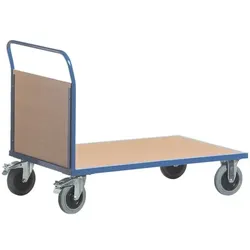 ROLLCART Stirnwandwagen 100x70 cm Holz-Ladefläche blau, 112x99x70 cm