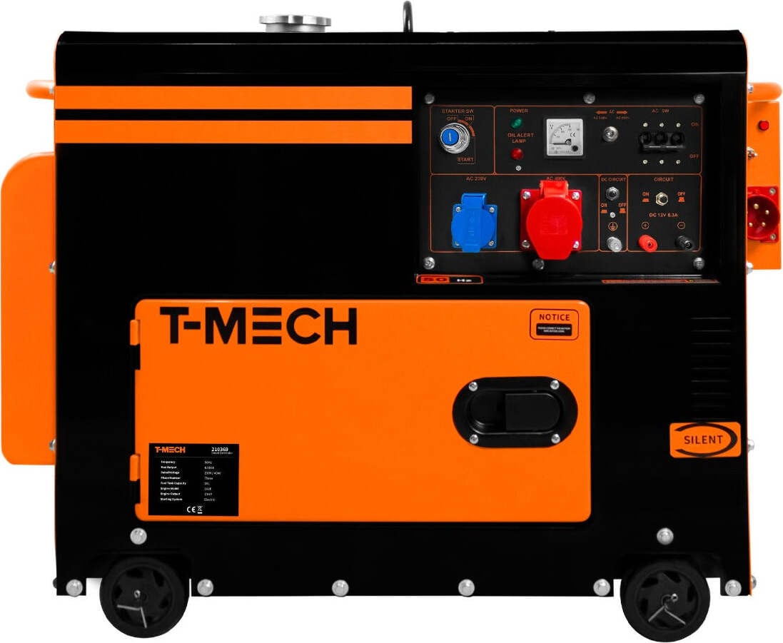 T-Mech driefasige dieselgenerator 400V geruisloos