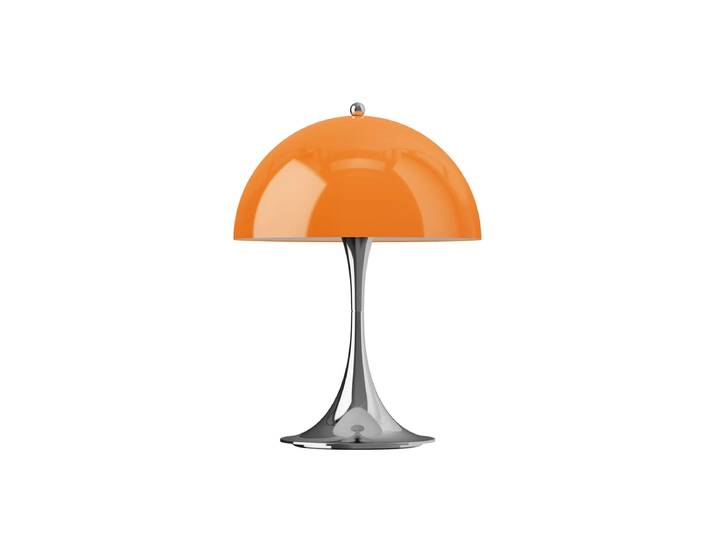 Louis Poulsen - Panthella 250 Portable V3 Akku LED-Tischleuchte, chrom / original opal orange
