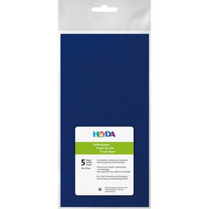 Heyda Seidenpapier 203310538, blau, 50 x 70cm, 5 Blätter, gefaltet, 20g/m², 5 Stück
