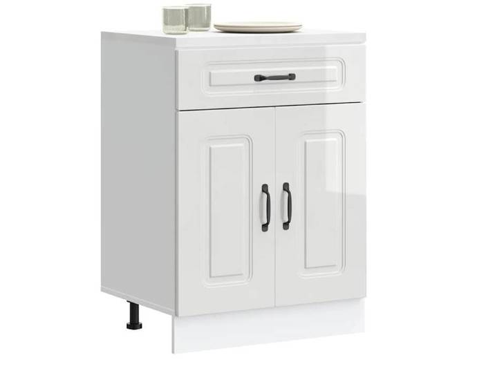 Mobilier de Cuisine-Armoire de cuisine Kalmar blanc brillant bois ingénierie NEUF BM881193974