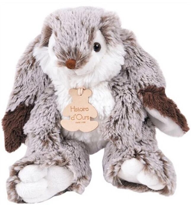 Histoire d'Ours Lapin Marius Gris chaud 20 cm