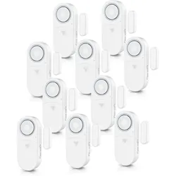 Bearware 10x Fensteralarm 120 dB, Tür- & Fenster-Sensor, Einbruchschutz, Alarmanlage, mit Batterien