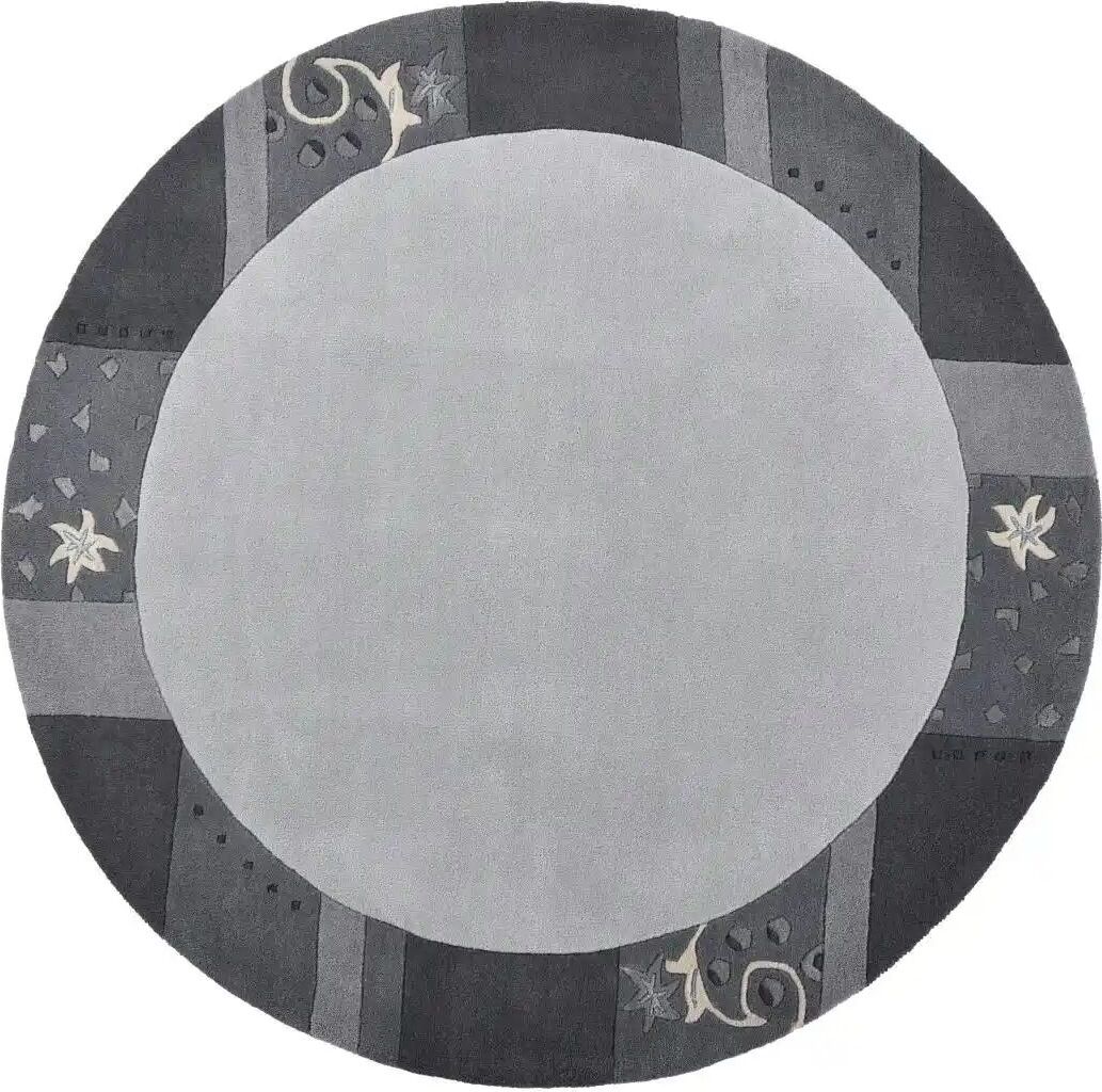 THEKO Wollteppich  Royal Ganges ¦ silber ¦ Wolle ¦ Maße (cm): B: 150 H: 1,3