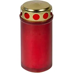 Grabkerze Ambrosius 270g Kunststoff rot Golddeckel Grableuchte Kerze Grablicht