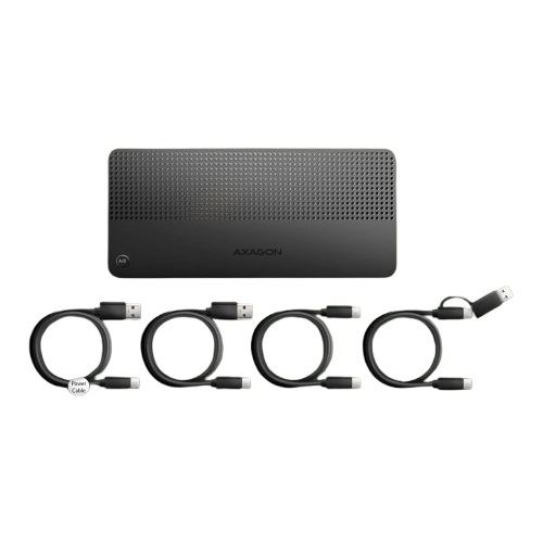 AXAGON HMC-DL-KVM USB-C Dockingstation, DisplayLink, Dual-4K, KVM-Switch - schwarz