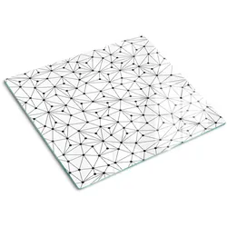 GLASPLATTE 60x52 cm Linien und Kreise