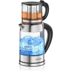 Arendo Wasserkocher, Wasserkocher, Schwarz, Silber