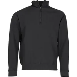 CLASSIC ZIP NECK SWEAT - Herren Sweatshirt mit Reißverschluss, schwarz, S