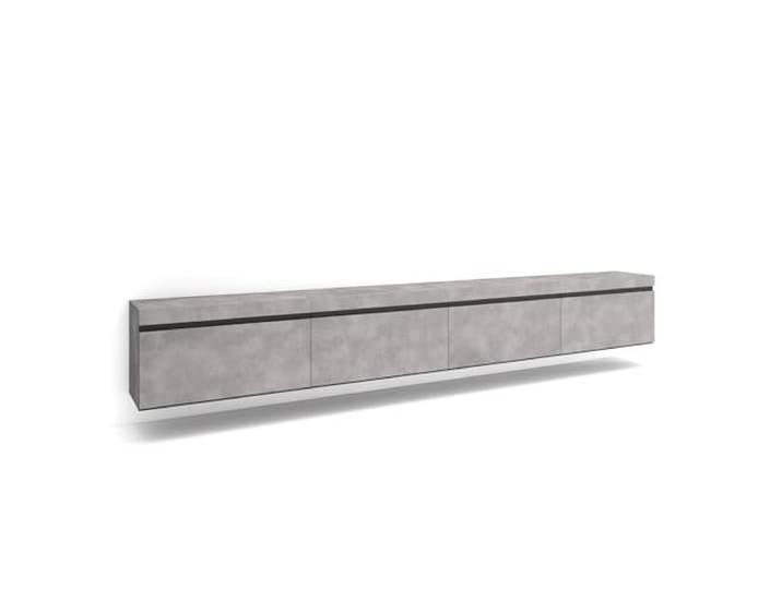Skraut Home TV-Schrank, Lowboard für Wohnzimmer und Esszimmer 320x45x35 cm Für großformatiges TV Hängend Moderner Stil Zement