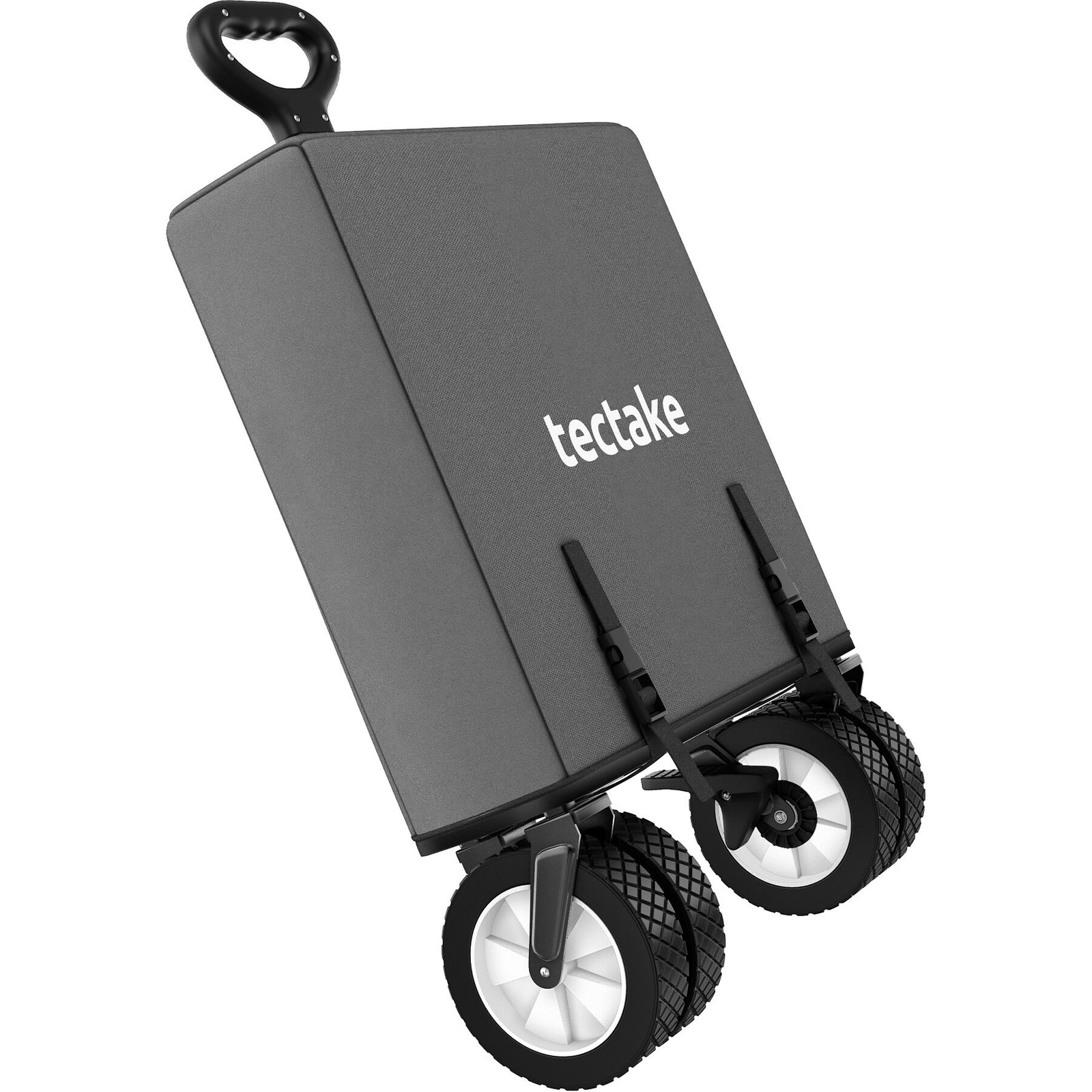 TecTake Opvouwbare bolderwagen Leon met remmen, draagkracht 80kg - grijs