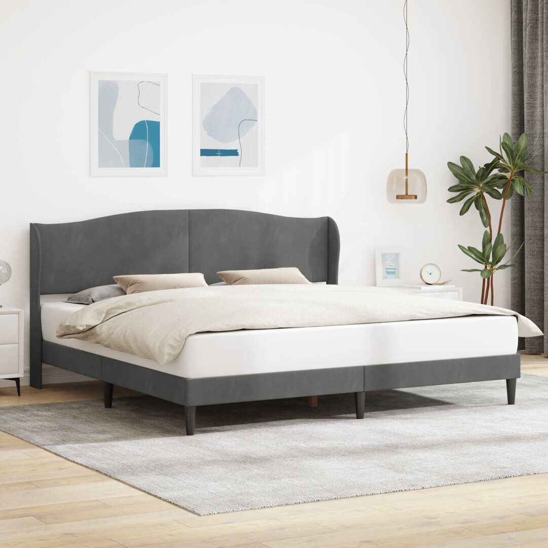 17 Stories Bed Dark Grey Super King (6')