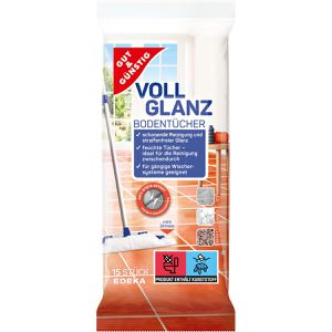 Gut&Günstig Reinigungstücher Bodentuch Vollglanz, feucht, für glatte Böden, im Softpack, 15 Tücher