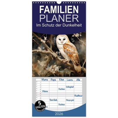 Familienplaner 2026 - Im Schutz der Dunkelheit mit 5 Spalten (Wandkalender, 21 x 45 cm) CALVENDO