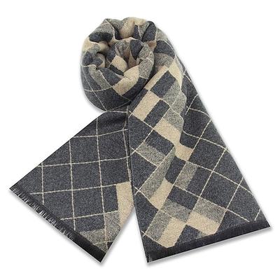 Herren Casual Wochenende Schwarz Aprikose Schal Plaid