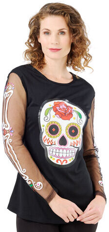 Shirt "La Catrina", schwarz