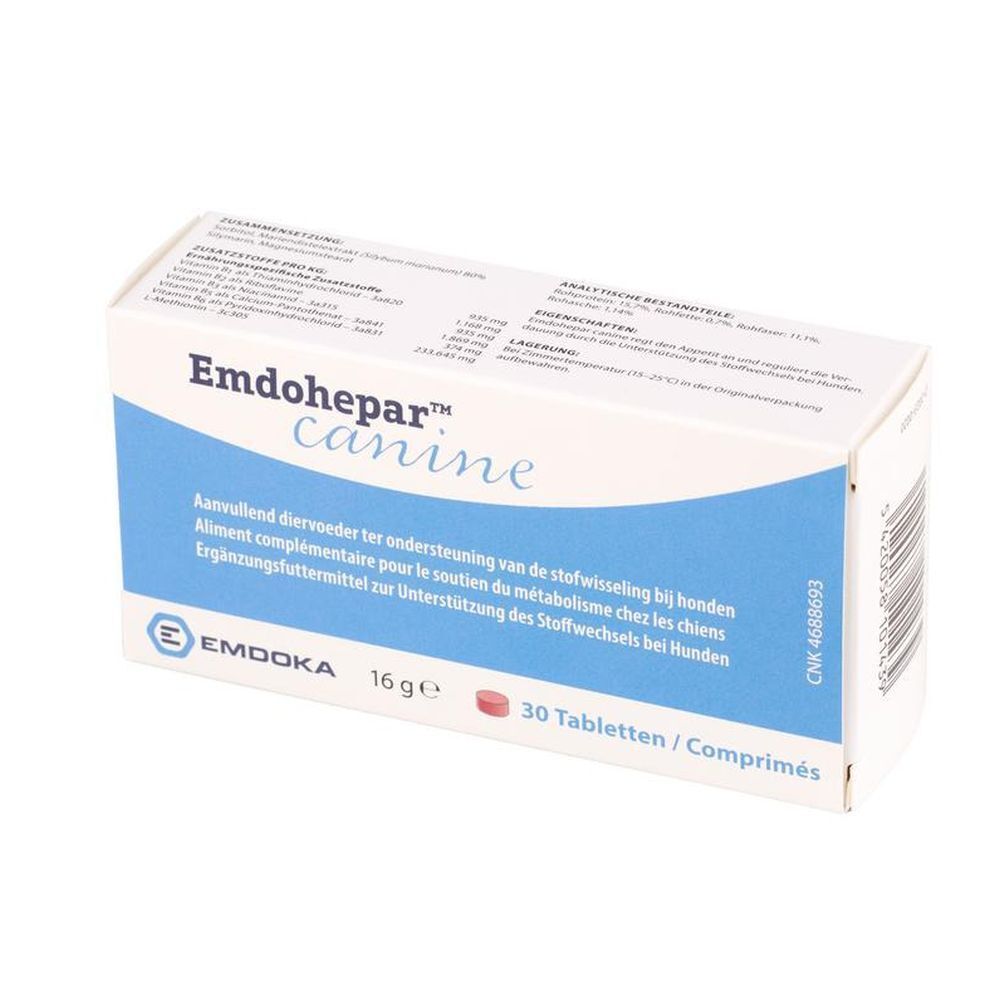 Emdohepar Canine Omhulde Tabl 30 St Tabletten