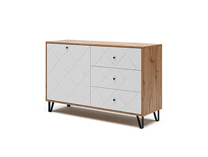 Vicco Kommode Nizza, Artisan-Eiche, 40 x 78 cm zur Nutzung als Ablagefläche neben dem Bett