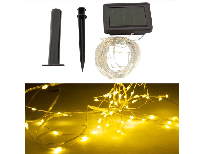 Solar Lichterdraht, 100 LED, IP44